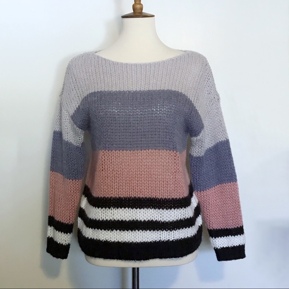 Lucky Brand Bold Striped Wool Blend Sweater - Picture 2 of 12